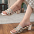 Women's Rhinestone Embellished Block Heel Sandals