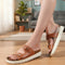 Women's Textured Tan Platform Buckle Slide Sandals