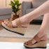 Woven Espadrille Wedge Sandals with Ankle Strap
