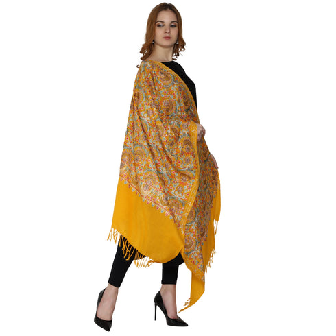 Women's Aari Embroidered Pure Wool Stole