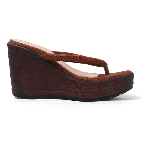 Women's Metallic Thong Wedge Sandals