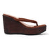 Women's Metallic Thong Wedge Sandals