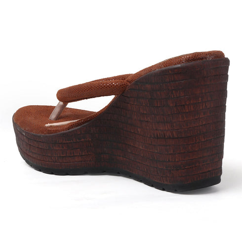 Women's Metallic Thong Wedge Sandals