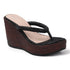 Women's Metallic Thong Wedge Sandals