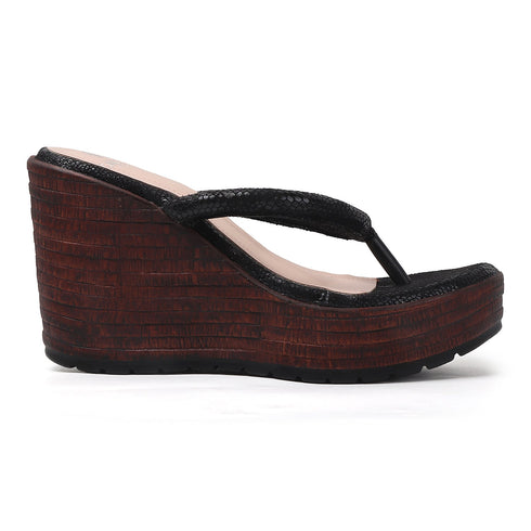 Women's Metallic Thong Wedge Sandals