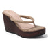 Women's Metallic Thong Wedge Sandals