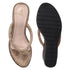 Women's Metallic Thong Wedge Sandals
