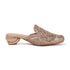 Women's Metallic Woven Slip-On Mule Intricate Pattern Low Heel