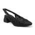 Women's Woven Textured Slingback Pump Pointed Toe Block Heel