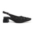 Women's Woven Textured Slingback Pump Pointed Toe Block Heel