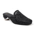 Women's Metallic Woven Slip-On Mule Intricate Pattern Low Heel