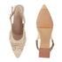 Women's Woven Textured Slingback Pump Pointed Toe Block Heel