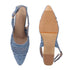 Women's Woven Textured Slingback Pump Pointed Toe Block Heel