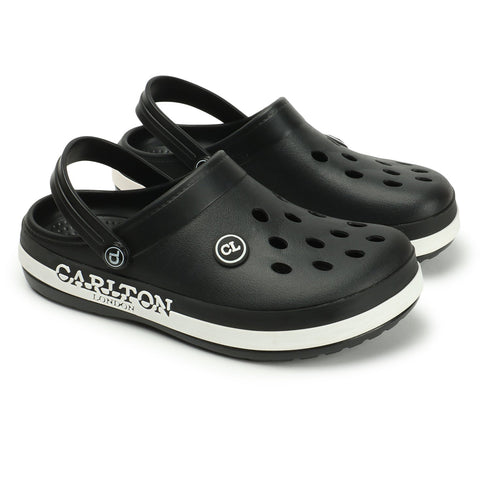 Men Perforated Two Tone Slip On Clogs