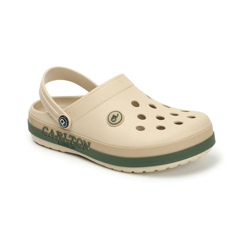 Men Perforated Two Tone Slip On Clogs