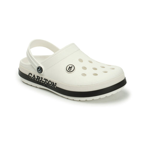 Men Perforated Two Tone Slip On Clogs