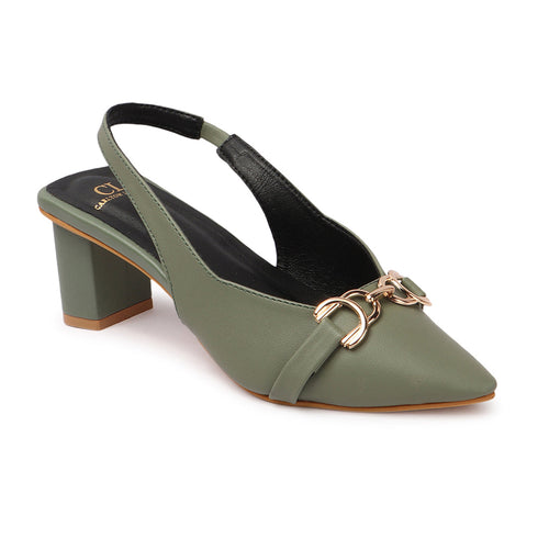 Solid Backstrap Women's Party Wear Heeled Sandal