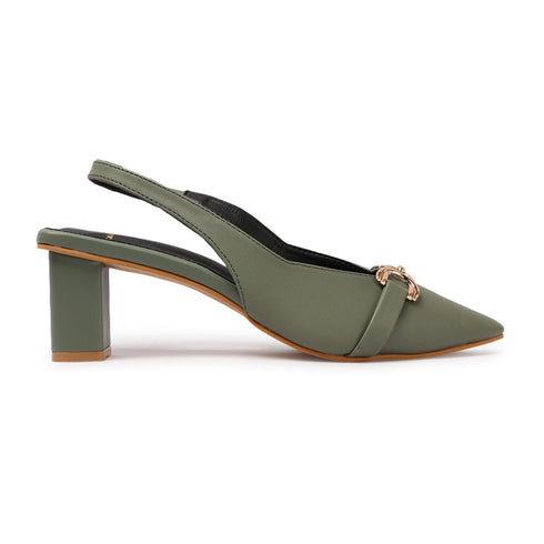 Solid Backstrap Women's Party Wear Heeled Sandal