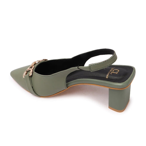 Solid Backstrap Women's Party Wear Heeled Sandal