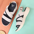Women's Knitted Cross-Strap Sport Sandal with Buckle