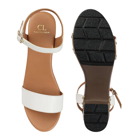Women's Textured Block Heels Sandals