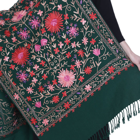 Women's Aari Embroidered Wool Stole