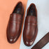 Men's Classic Smooth Leather Penny Loafers with TPR Sole