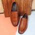 Men's Classic Smooth Leather Penny Loafers with TPR Sole