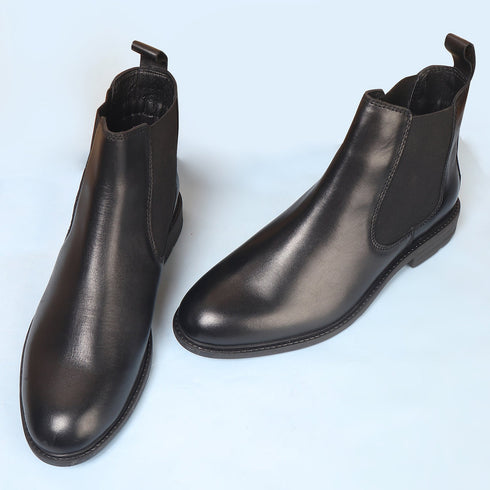 Men's Premium Leather Slip-On Chelsea Boots