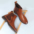Men's Leather Chelsea Boots with Textured Side Panel