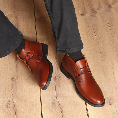 Formal Lace-Up Ankle Boot for Men