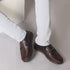 Men's Textured Leather Loafers with Cushioned EVA Comfort Sole
