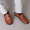 Men's Textured Leather Loafers with Cushioned EVA Comfort Sole