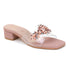Women Embellished Block Heels Transparent Sandals