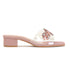 Women Embellished Block Heels Transparent Sandals