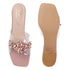 Women Embellished Block Heels Transparent Sandals