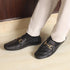Men's Premium Leather Slip-On Loafers with Metal Buckle
