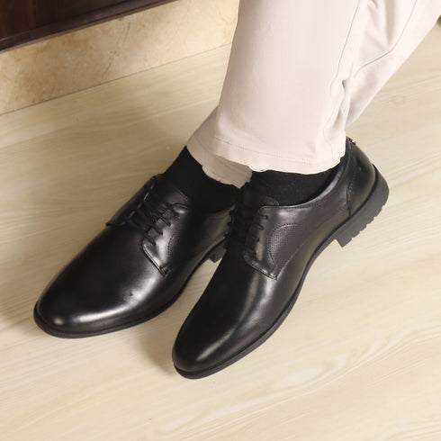 Men's Polished Cognac Leather Derby Dress Shoes