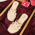 Women's Elegant Flat Slide Sandal with Interlocking Detail