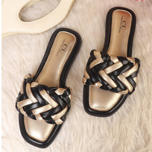 Women's Chic Braided Slip-On Flat Sandals
