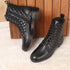Women's Chic Quilted Ankle Combat Boot with Lace-Up Closure