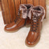 Women's Cozy Hiker Style Ankle Boot with Faux Fur Collar