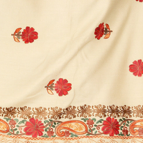 Women's Aari Embroidered Wool Stole