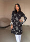 Anushka in Saba Zari Work Long Kurta In Muslin - Black