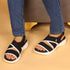 Women's Knitted Cross-Strap Sport Sandal with Buckle