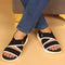 Women's Knitted Cross-Strap Sport Sandal with Buckle