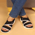 Women's Knitted Cross-Strap Sport Sandal with Buckle
