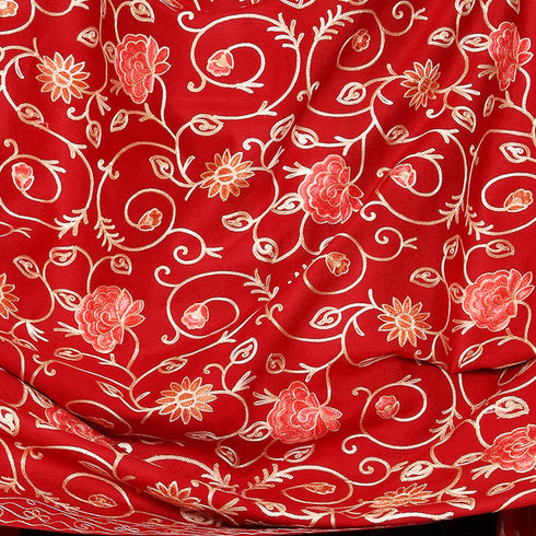 Women's Aari Embroidered Wool Shawl
