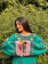 Asmeet in Falak Kashmiri Long Kurta In Turquoise Blue Muslin With Aari