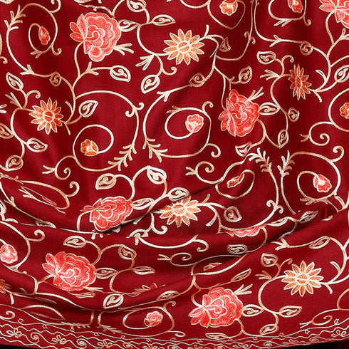 Women's Aari Embroidered Wool Shawl